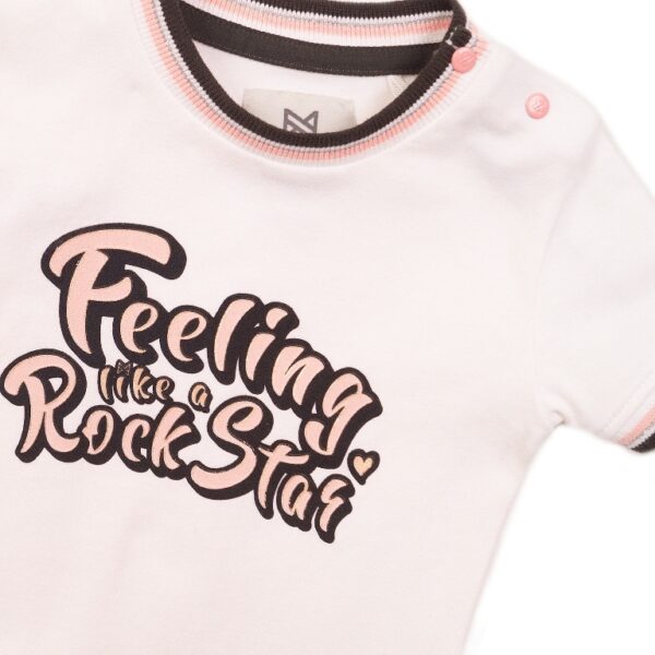 Tüdrukute valge T-särk 'Feeling like a Rockstar' - Image 3