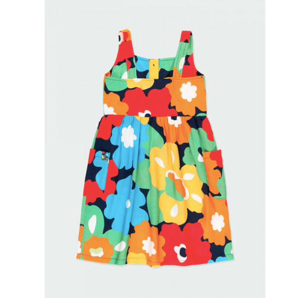 Tüdrukute värviline kleit nööpidega Boboli
