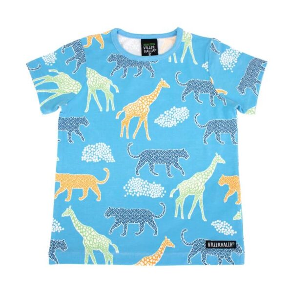 T-särk safari loomadega sinine Villervalla