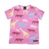 T-särk safari loomadega roosa Villervalla