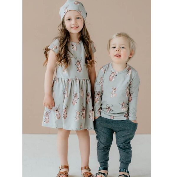 Roheline kleit hirvedega WUF Kids