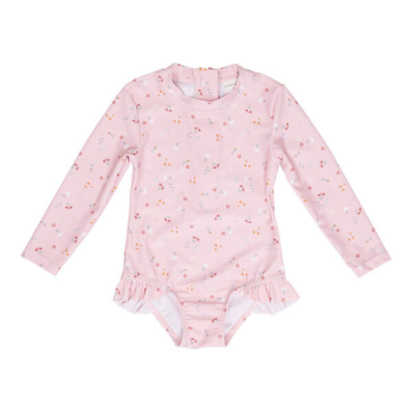 Ujumistrikoo pikkade varrukatega "Little Pink Flowers"