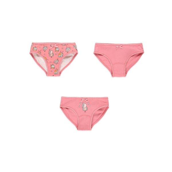 Tüdrukute aluspüksid 3-pakk "Öökullid" roosa