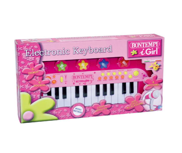 Klaver + mikrofon, roosa Bontempi