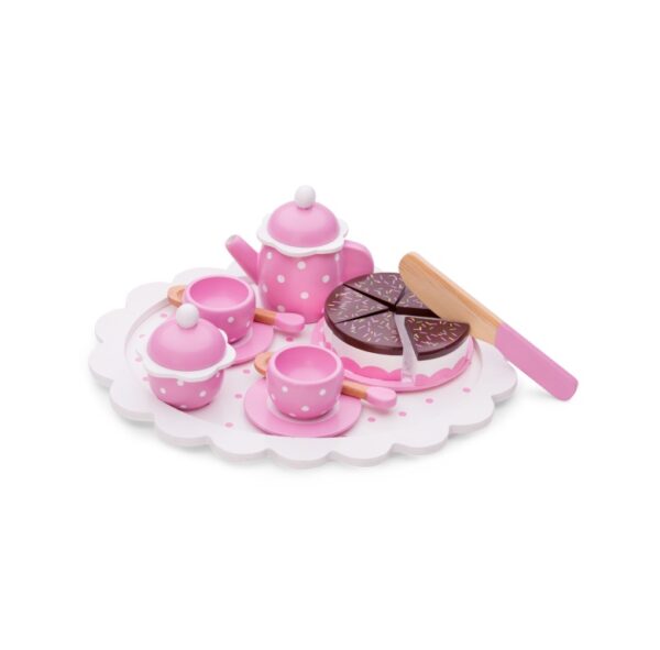 Puidust teekomplekt roosa 10620