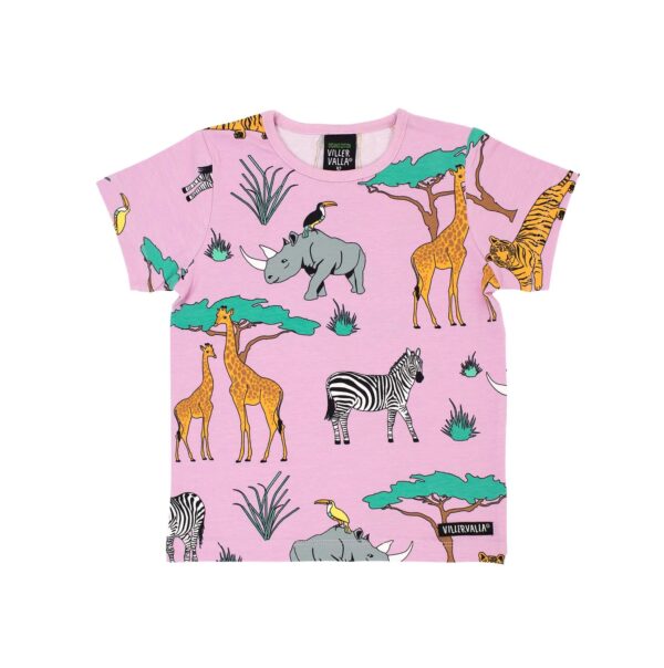 T-särk Safari loomad roosa Villervalla