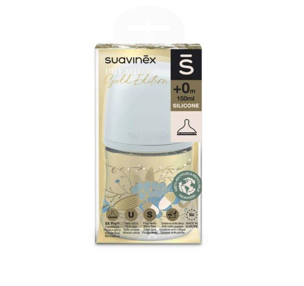 Suavinex lutipudel 150ml aeglase vooluga Gold sinine - Image 2