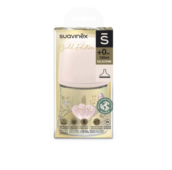 Suavinex lutipudel 150ml aeglase vooluga Gold roosa - Image 2