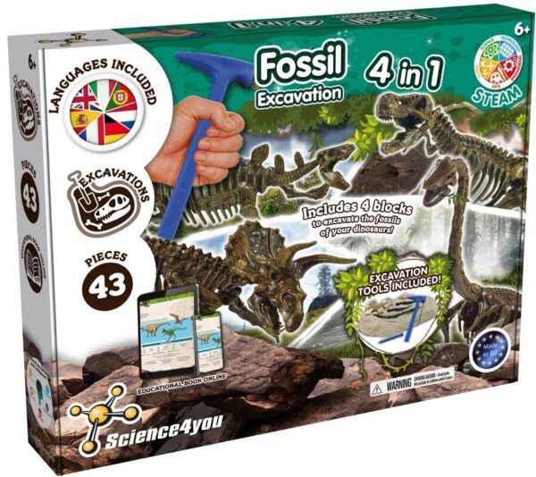 arendav laste teaduskomplekt dinosauruste väljakaevamise komplekt