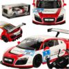 laste puldiga juhitav võidusõiduauto punase valgega Audi R8