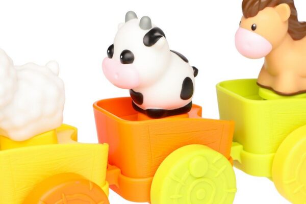 laste plastikust järeveetav loomadega traktor
