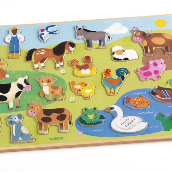 Djeco puidust pusle taluloomad väikelastele