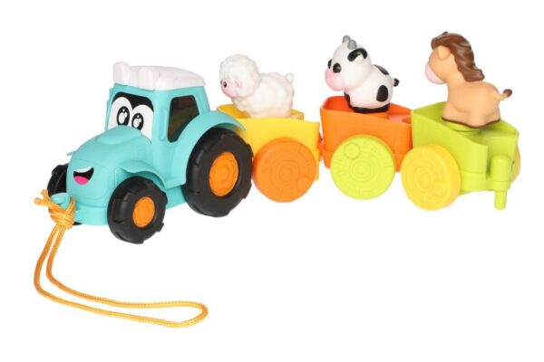 laste plastikust järeveetav loomadega traktor