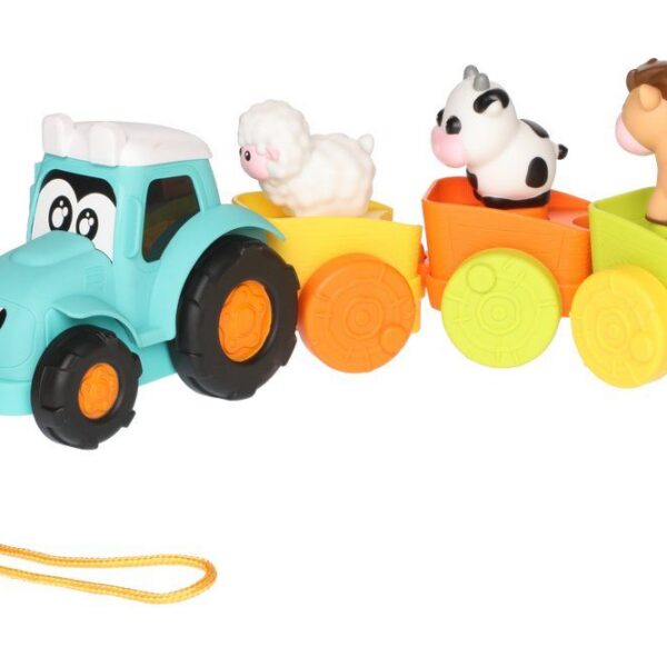 laste plastikust järeveetav loomadega traktor