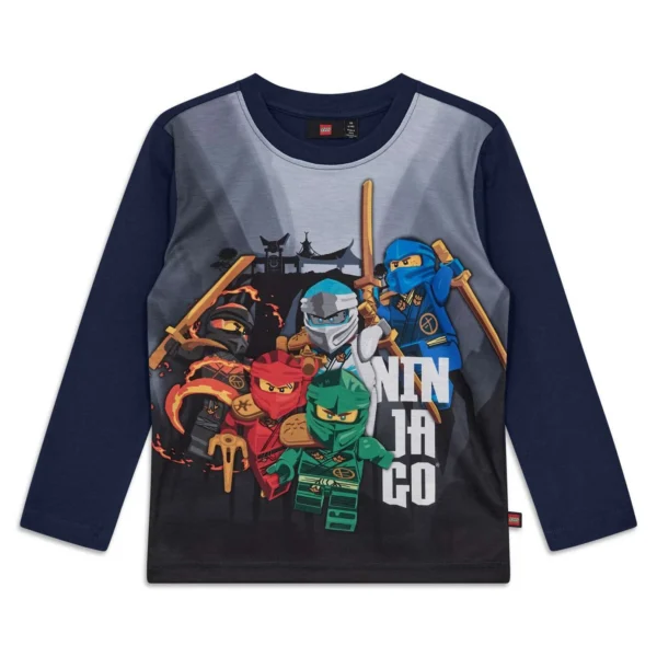 Pikkade varrukatega poiste tumesinine t-särk Lego Ninjago