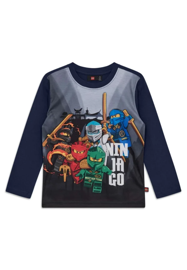 Pikkade varrukatega poiste tumesinine t-särk Lego Ninjago