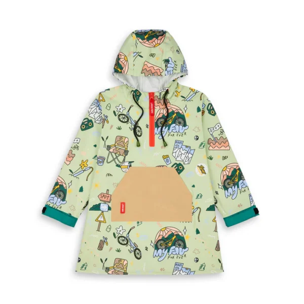 Hello Hossy laste vihmakeep poncho roheline matkamine