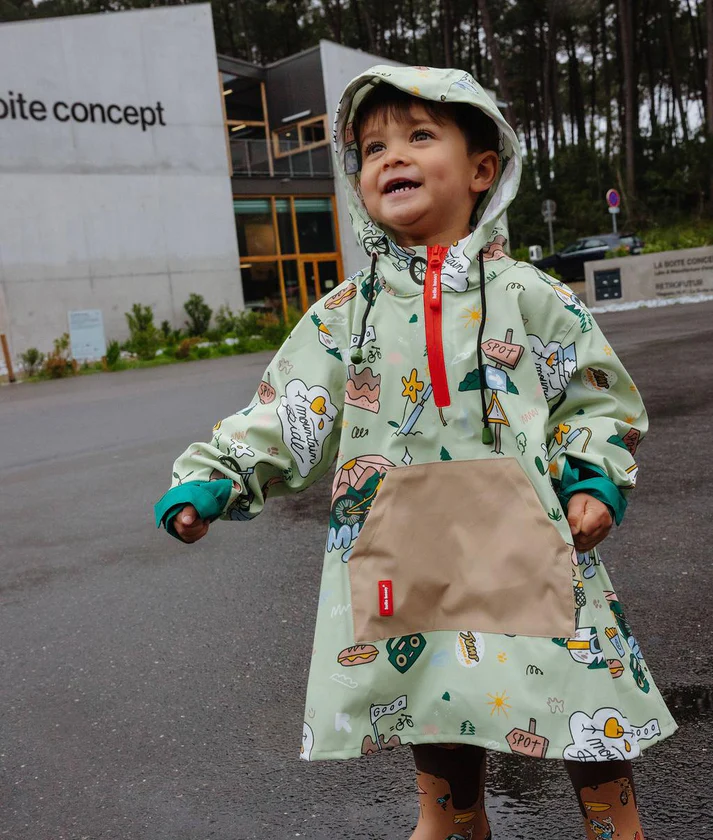 Hello Hossy laste vihmakeep poncho roheline matkamine