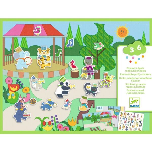 Djeco kordukasutatavad kleepsud taustadega