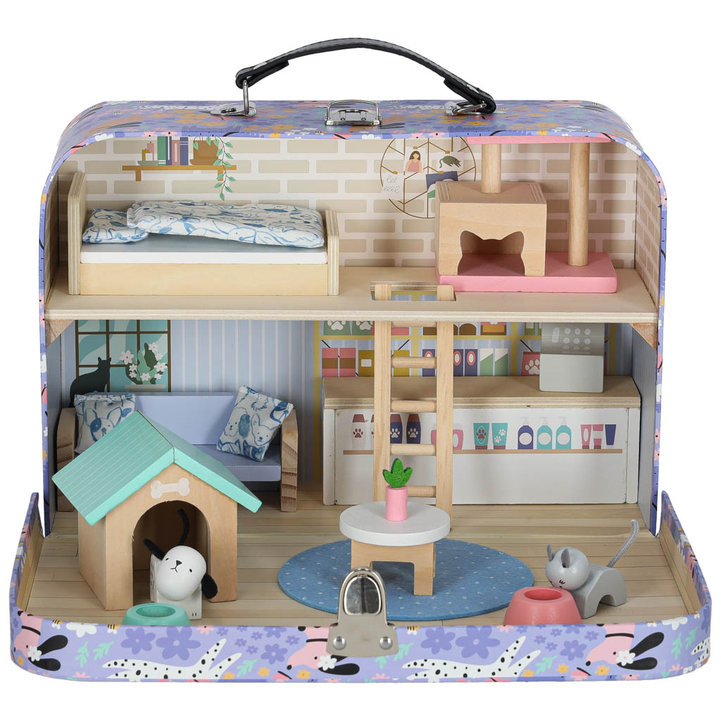 Lemmikloomade maj hotell kohvris mööbliga