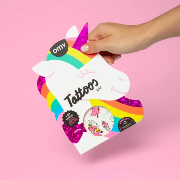 OMY laste ükssarviku tätoveeringud