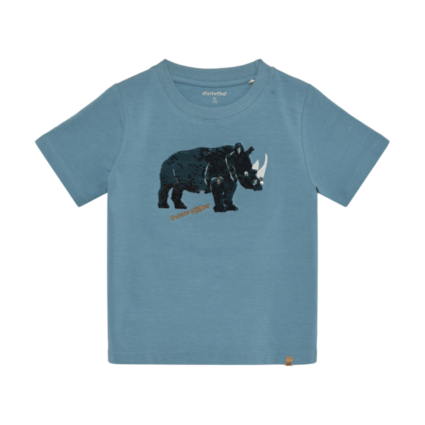 poiste sinine kahte värvi litriteg ninasarvikuga t-särk