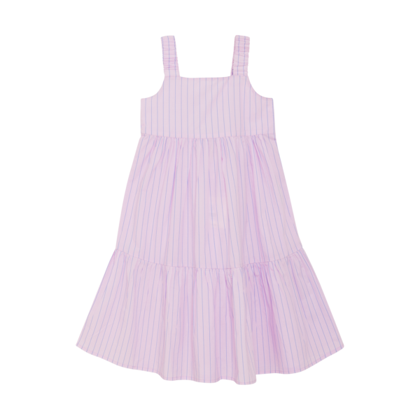 Creamie tüdrukute roosa triibuline õlapaeltega kleit