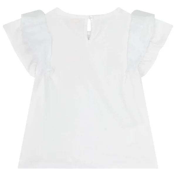 tüdrukute lille ja liblikaga t-särk volangidega