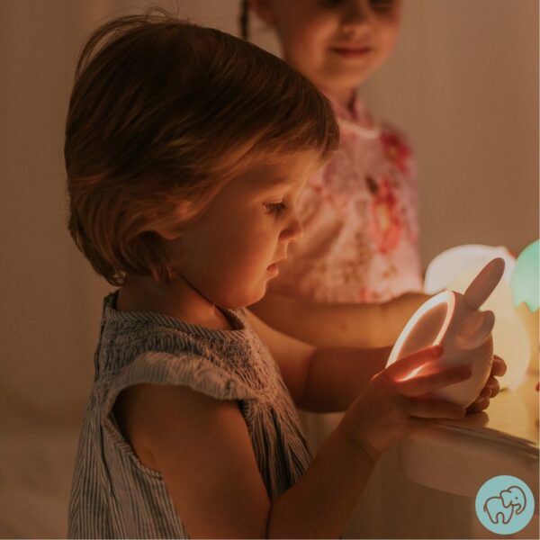 laste roosa jänese äratuskell led öölamp