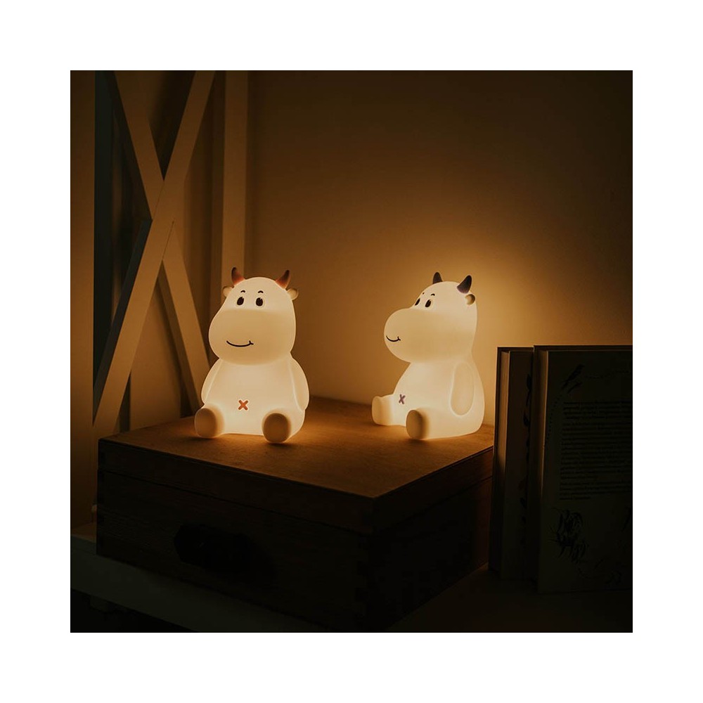 laste silikoonist led värvimuutev öölamp lehm