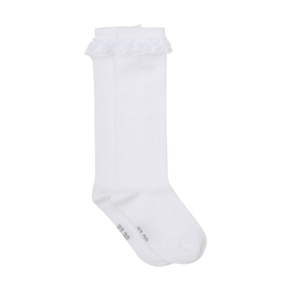 laste valged pitsäärega põlvikud